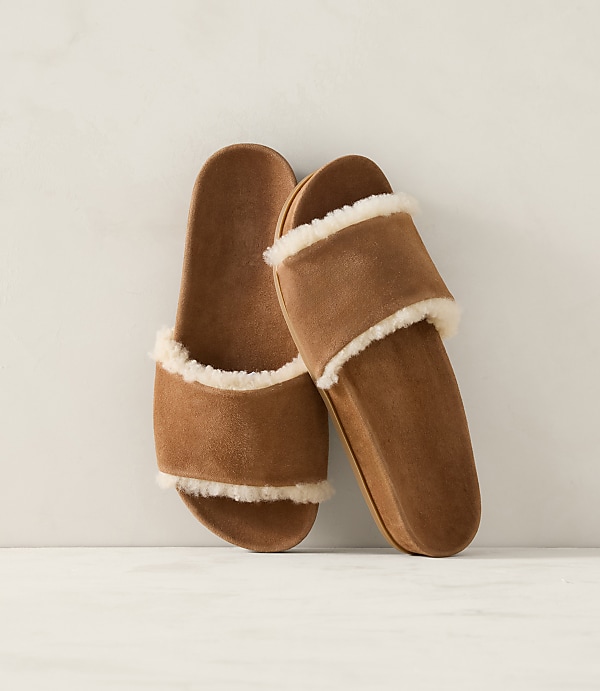 Haven Well Within Suede and Sherpa Molded Slides