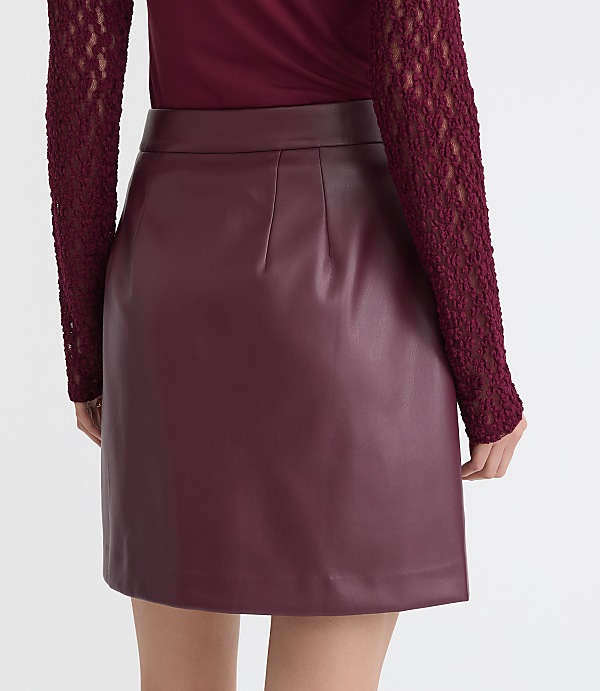 Faux Leather Pleated Mini Skirt