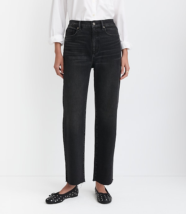 Fresh Cut High Rise Straight Jeans in Washed Black