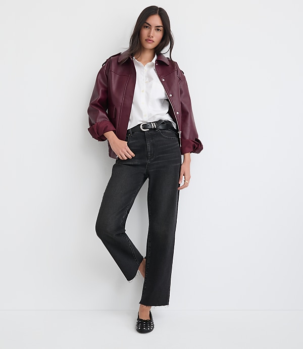 Fresh Cut High Rise Straight Jeans in Washed Black