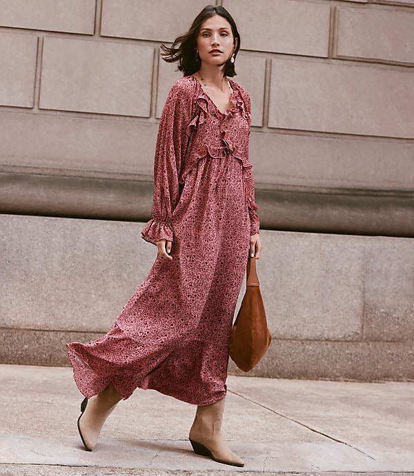 Floral Ruffle Maxi Dress