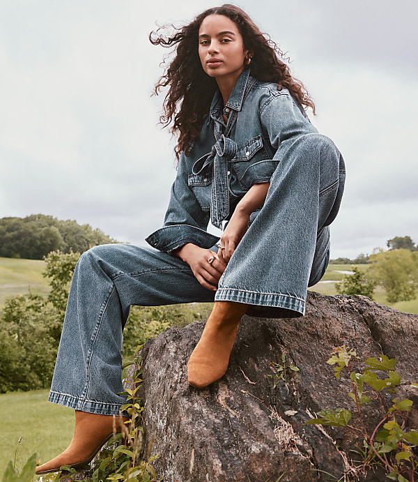 High Rise Trouser Jeans in Authentic Vintage Mid Wash