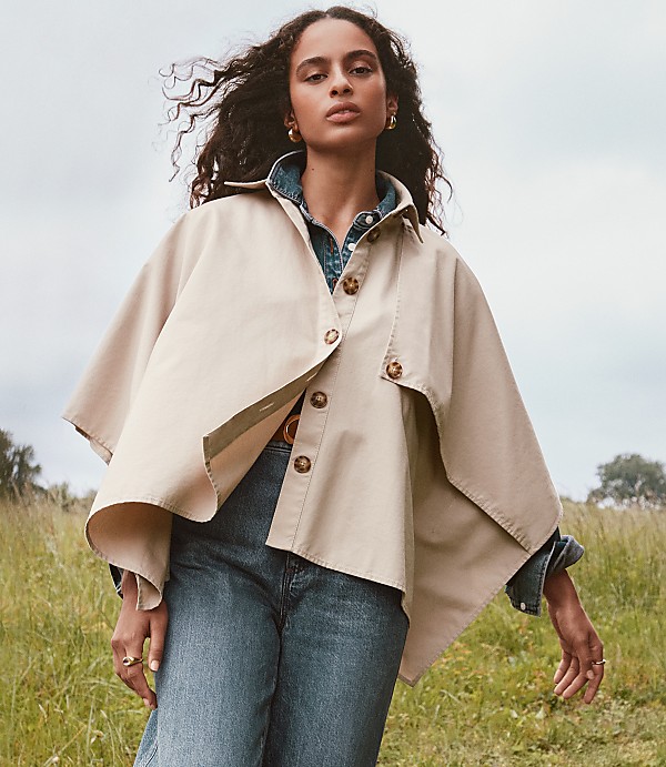 Twill Trench Cape