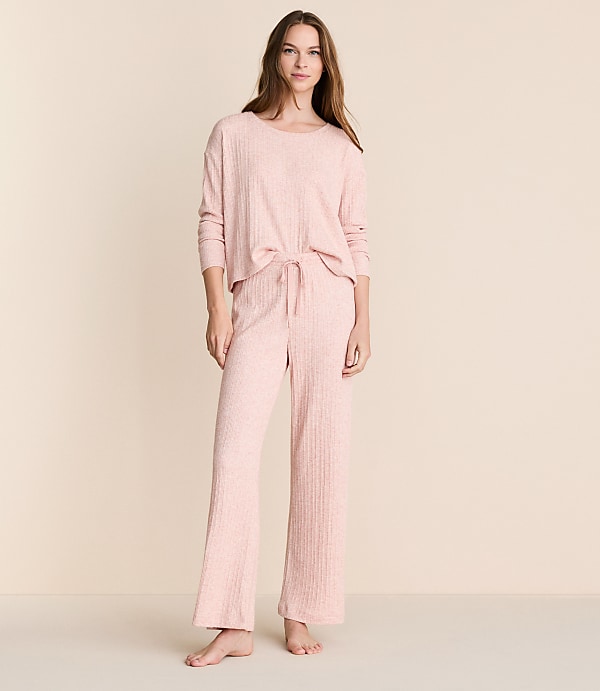 Lou & Grey Heathered Cozy Ribbed Pajama Set