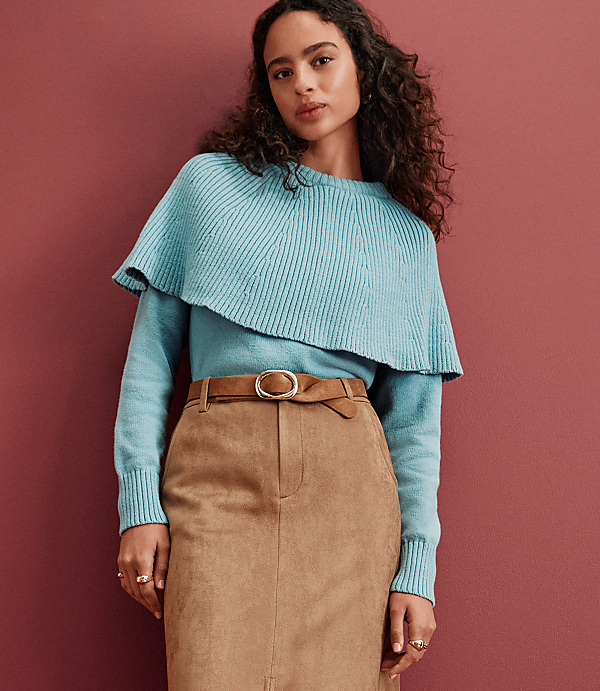 Ribbed Cape Sweater