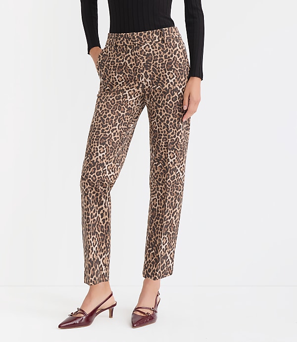 Petite Riviera Slim Pants in Leopard Print Bi-Stretch