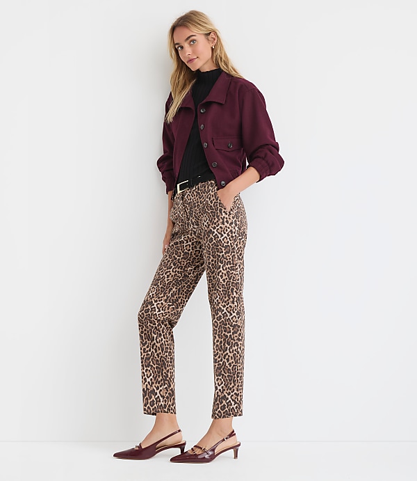 Riviera Slim Pants in Leopard Print Bi-Stretch