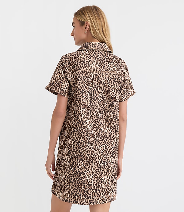Leopard Print Mini Pocket Dress