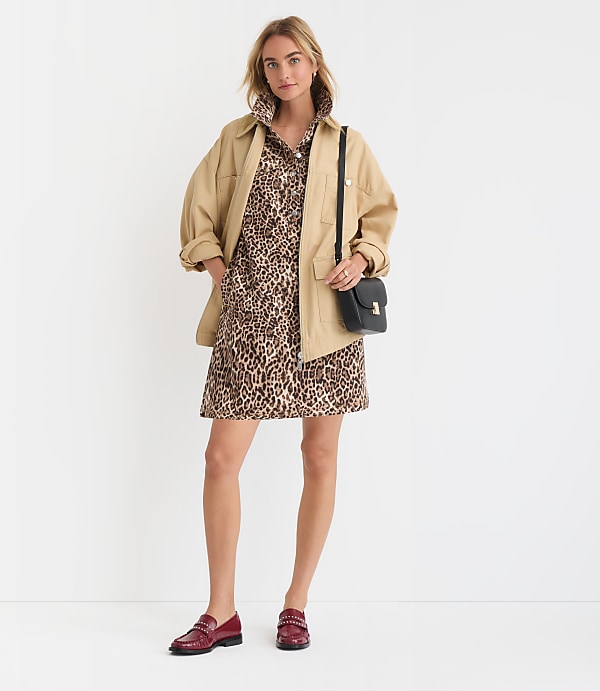 Leopard Print Mini Pocket Dress