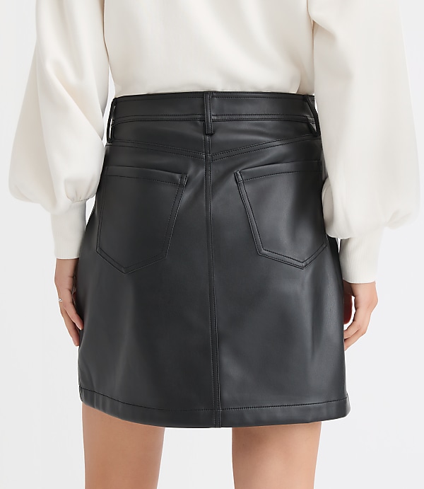 Faux Leather Moto Mini Skirt
