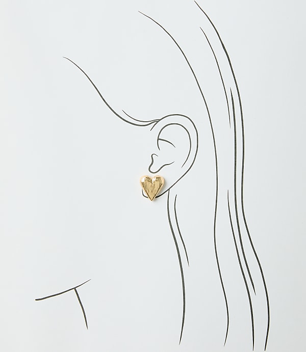 Brushed Heart Stud Earrings