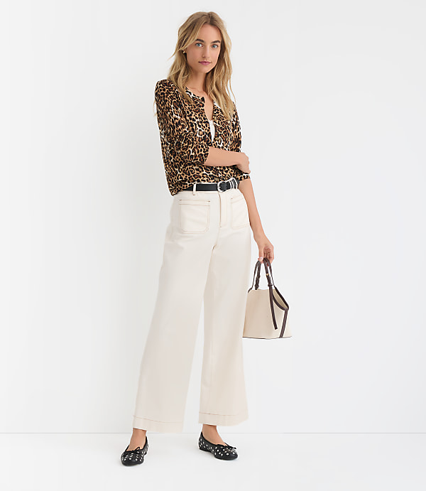 Palmer Wide Leg Pants in Pique