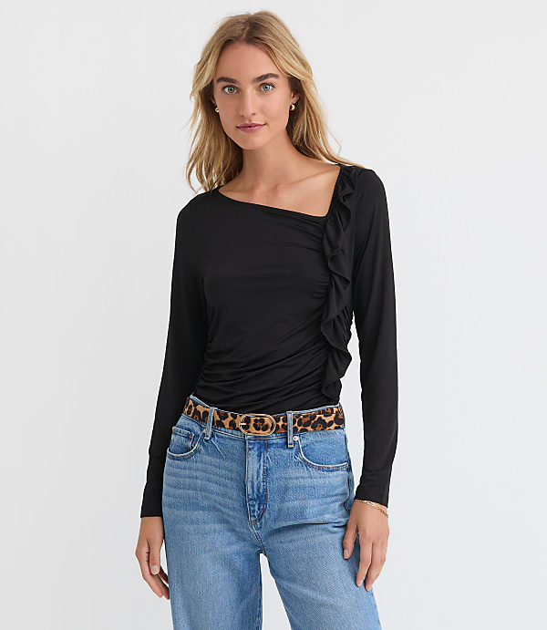 Ruffle Side Ruched Top
