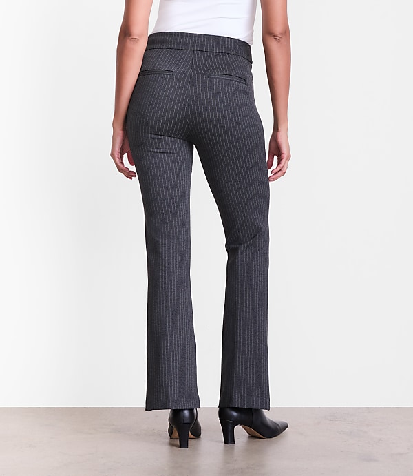 LOFT Versa Pintucked Ponte Flare Pants in Pinstripe