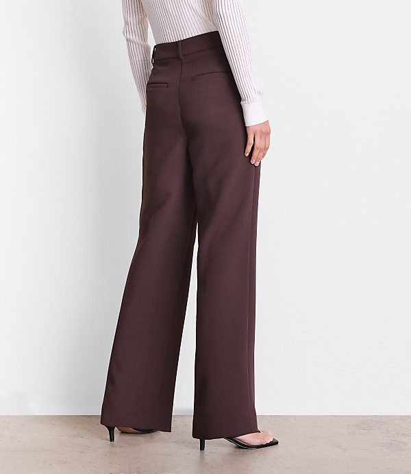 LOFT Versa Crepe Drape Pleated Relaxed Straight Pants