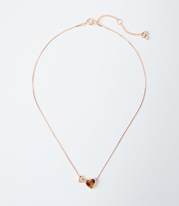 Tortoiseshell Print Mini Heart Necklace