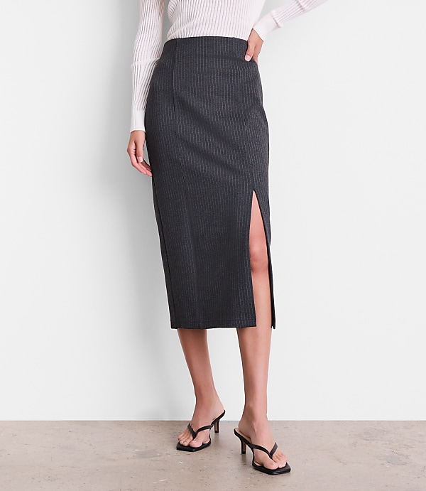 LOFT Versa Ponte Column Skirt in Pinstripe