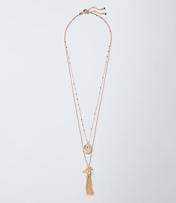 Cluster Tassel Pendant Necklace Set