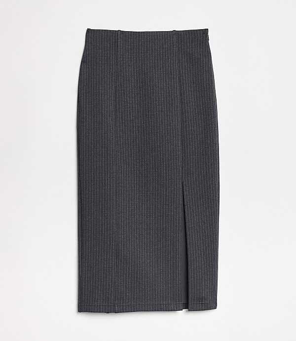 Petite LOFT Versa Ponte Column Skirt in Pinstripe