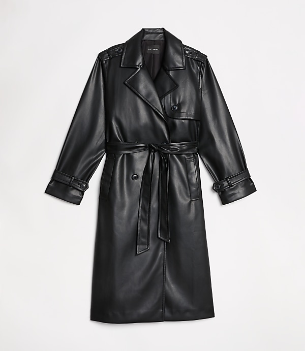 Petite LOFT Versa Faux Leather Trench Coat