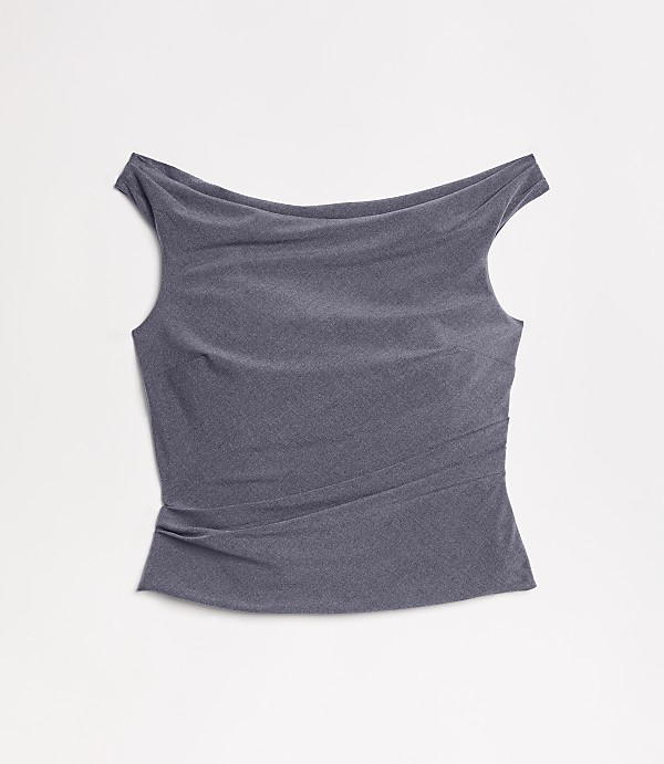 LOFT Versa Seasonless Stretch Off The Shoulder Top in Heather