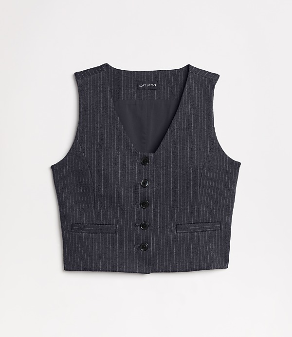 LOFT Versa Ponte Pocket Vest in Pinstripe