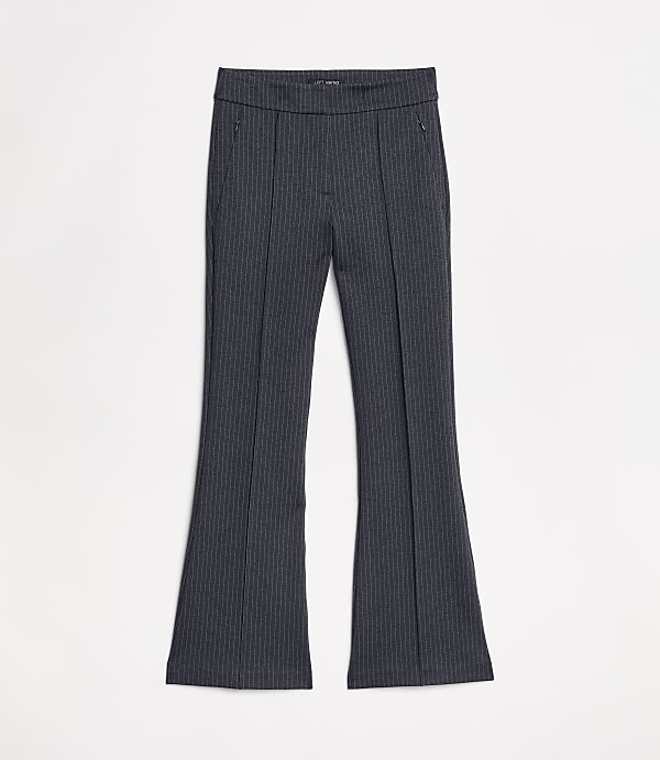 Curvy LOFT Versa Pintucked Ponte Flare Pants in Pinstripe