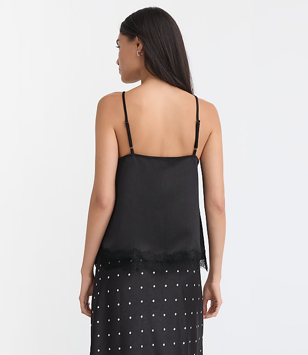 Lace Trim Satin Cami