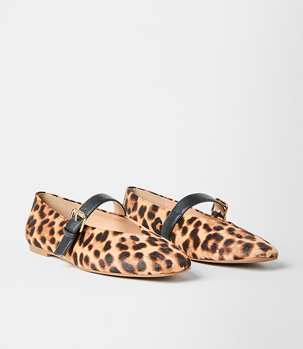 Leopard Print Mary Jane Flats