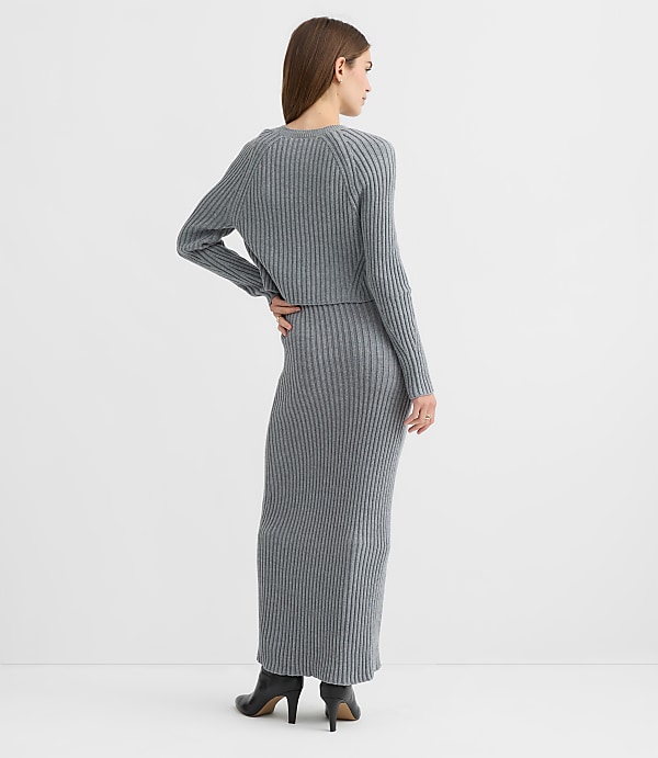 Ribbed Maxi Sweater Dress Set
