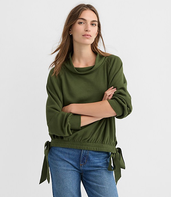 Petite Side Tie Sweatshirt
