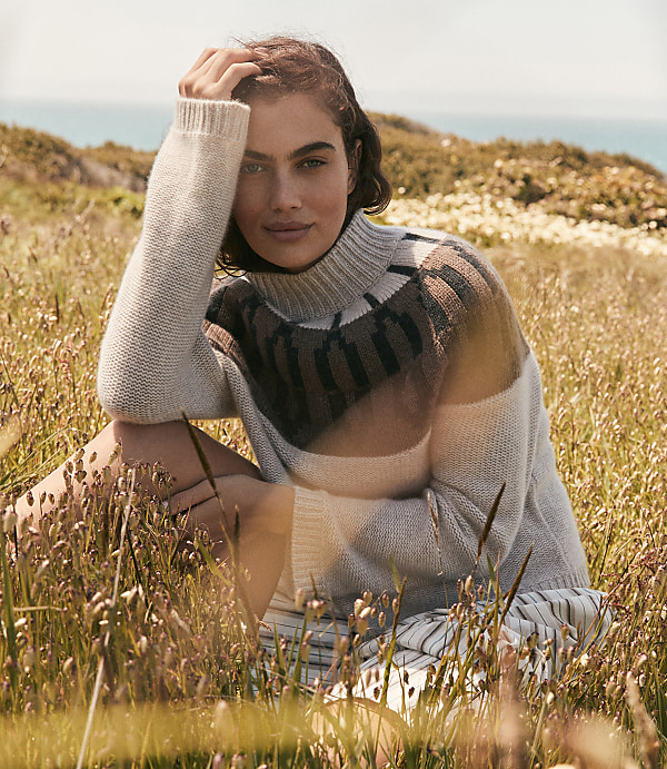 Haven Well Within Cashmere Fairisle Mock Neck Sweater
