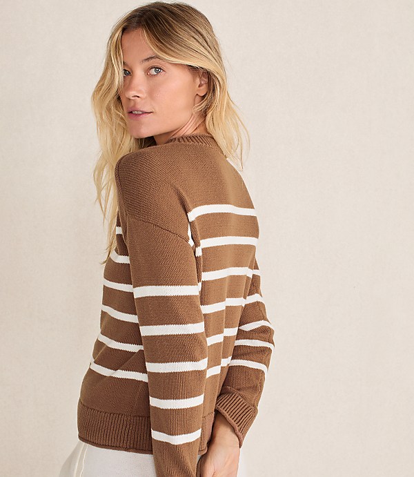 Haven Well Within Organic Cotton Stripe Roll Neck Sweater