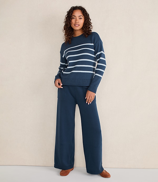 Haven Well Within Organic Cotton Stripe Roll Neck Sweater