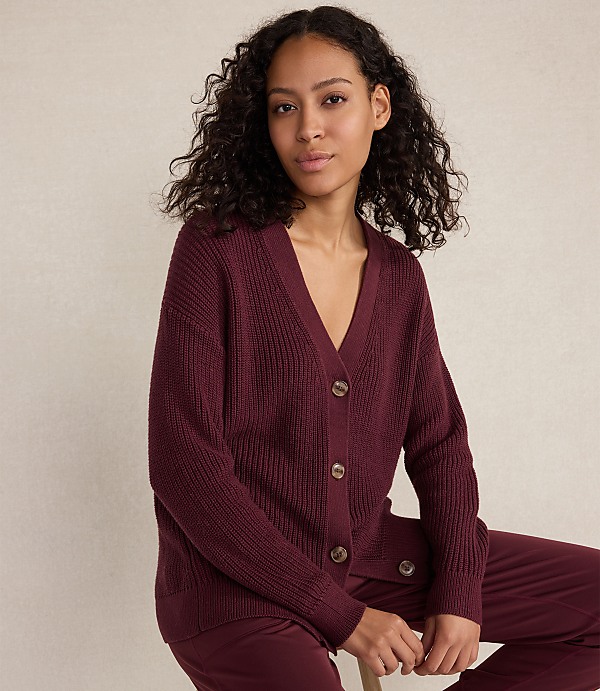 Haven Well Within Organic Cotton Shaker Stitch Cardigan