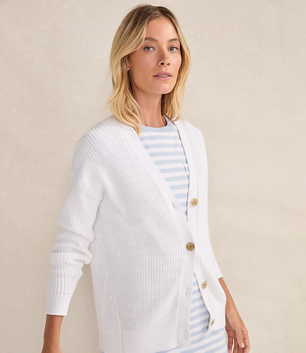 Haven Well Within Organic Cotton Shaker Stitch Cardigan