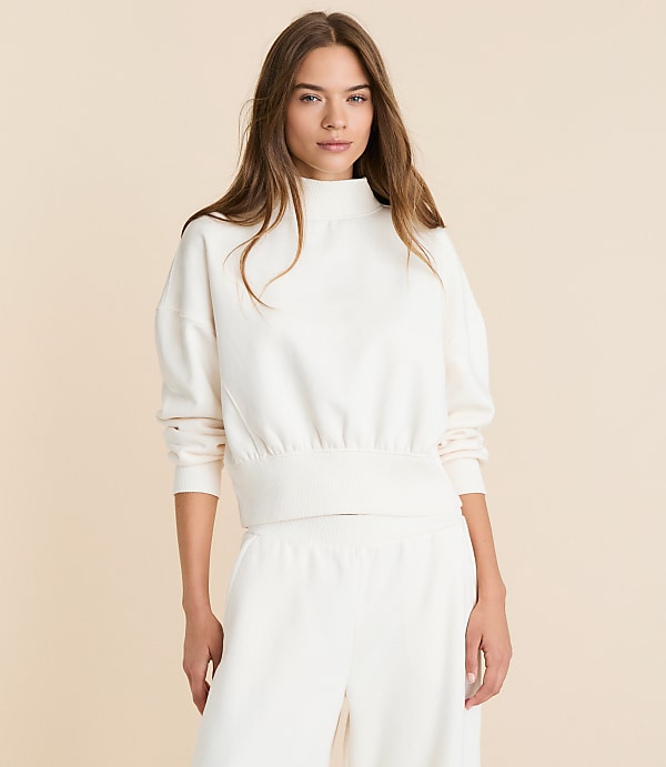 Lou & Grey Elite Fleece Mock Neck Sweatshirt