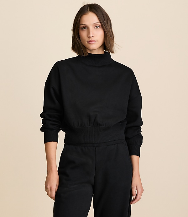 Lou & Grey Elite Fleece Mock Neck Sweatshirt