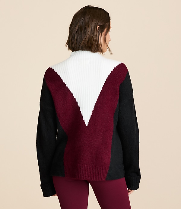 Lou & Grey Colorblock Mock Neck Sweater