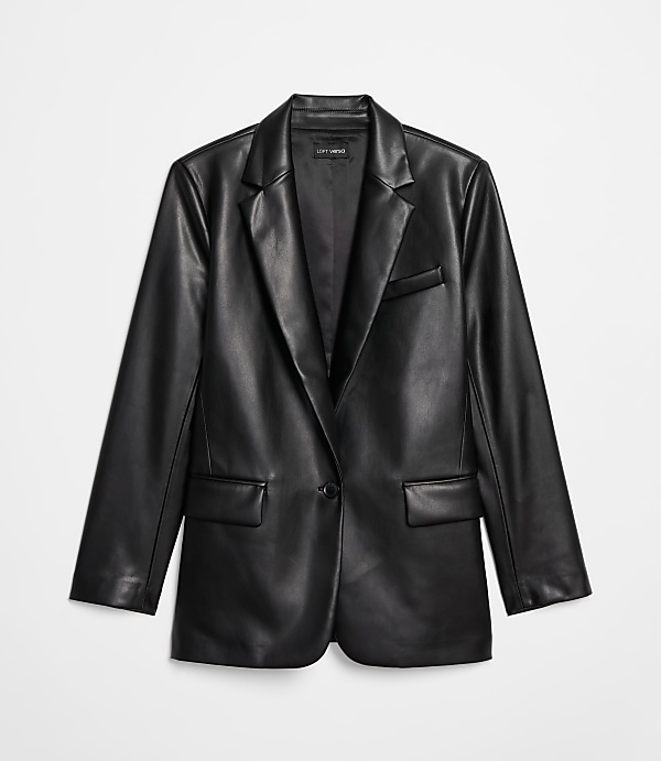 Petite LOFT Versa Faux Leather Relaxed Blazer