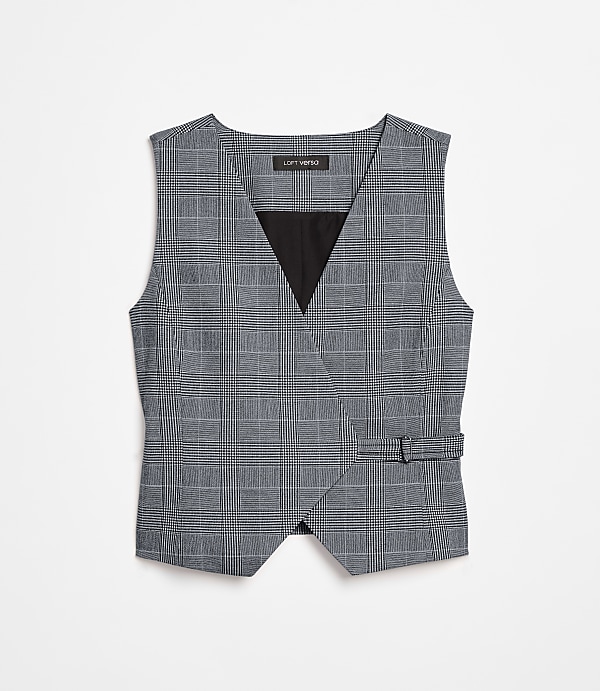 LOFT Versa Plaid Seasonless Stretch Wrap Vest