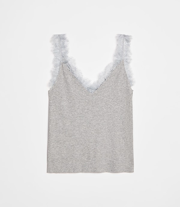 LOFT Versa Lace Trim V-Neck Tank Top