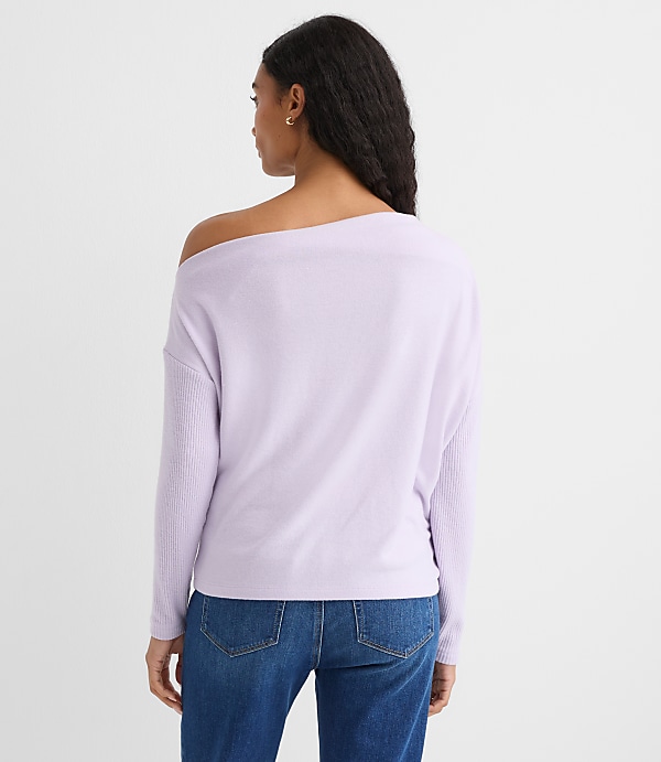 Petite Ribtrim Jersey Off The Shoulder Top