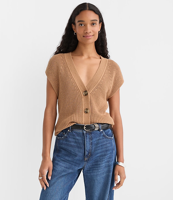 Ribbed V-Neck Sweater Vest