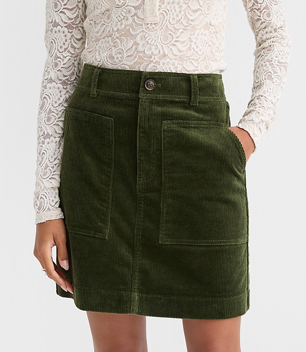 Corduroy Mini Pocket Skirt