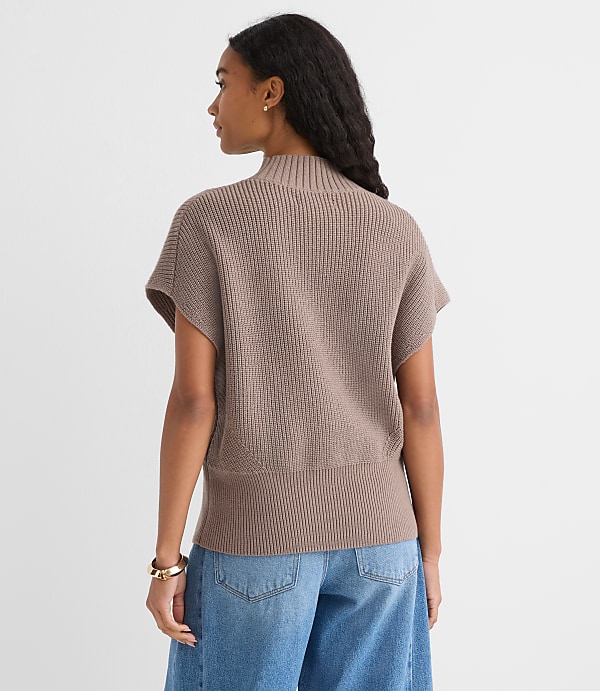 Angled Ribbed Wedge Sweater