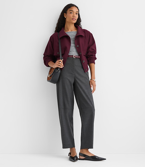 Tailored Barrel Pants in Brushed Flannel