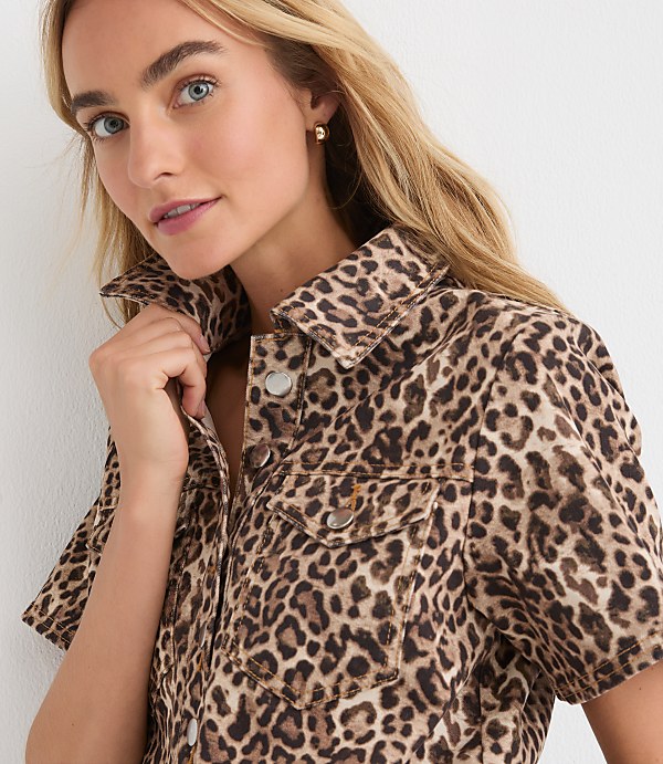 Leopard Print Mini Pocket Dress