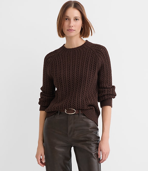 Petite Stitchy Raglan Sweater