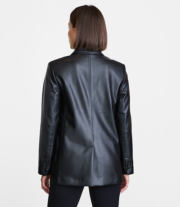 Petite LOFT Versa Faux Leather Relaxed Blazer